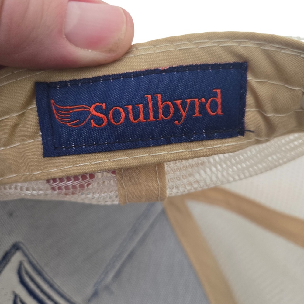 Soulbyrd Carpe Diem Trucker Hat Blue Tan Mesh Snapback Cap Mens  OSFA Like New - Picture 4 of 10